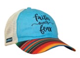 Faith Over Fear Stripes, Mesh Back, Cap, Blue/Multi
