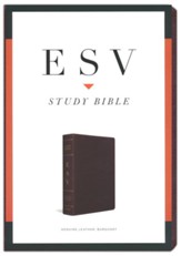 ESV Study Bible, Burgundy Genuine Leather  - Imperfectly Imprinted Bibles