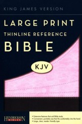 KJV Large Print Thinline Reference  bible flexisoft chocolate/pink - Imperfectly Imprinted Bibles