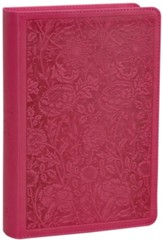 ESV Student Study Bible--soft leather-look, berry with floral design