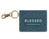 Blessed, Keychain ID Case, Blue