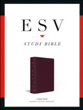 ESV Large-Print Study Bible--bonded leather, burgundy