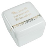 May Jesus Fill Your Heart with His Love and Joy Keepsake Box, White