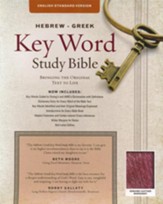 ESV Key Word Study Bible, Genuine Leather, Burgundy