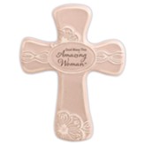 Amazing Woman Pottery Wall Cross