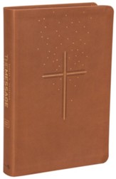 The Message Large-Print Devotional Bible--soft leather-look, brown