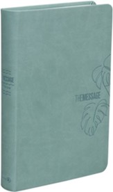The Message Large-Print Deluxe Gift Bible--soft leather-look, teal