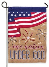 One Nation Under God, Burlap Garden Flag, Small