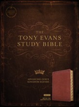 CSB Tony Evans Study Bible--soft  leather-look, British tan (indexed) - Slightly Imperfect