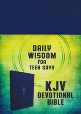 KJV Daily Wisdom for Teen Guys Devotional Bible--Hardback-DiCarta, Blue - Imperfectly Imprinted Bibles