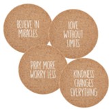 Believe in Miracles, Cork Coaster Set of 4