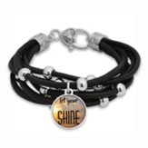 Let Your Light Shine Bracelet, Black with Silver Beads