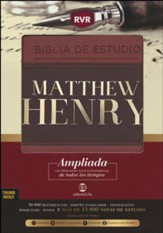 Biblia de estudio RVR Matthew Henry, piel italiana, indice  (RVR Matthew Henry Study Bible, Italian Leather, Index)