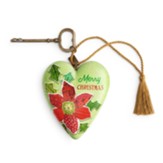 Poinsettia Merry Christmas Art Heart