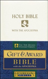 NRSV Gift & Award Bible with Apocrypha, Imitation leather, White  - Imperfectly Imprinted Bibles