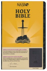 NASB Children's Edition - Midnight Black Camo Faux Leather, Indexed - Imperfectly Imprinted Bibles