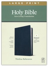 NLT Large-Print Thinline Reference Bible, Filament Enabled Edition--genuine leather, blue