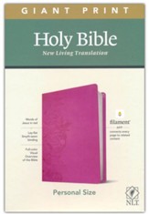 NLT Giant-Print Personal-Size Bible, Filament Enabled Edition--soft leather-look, peony/pink - Imperfectly Imprinted Bibles