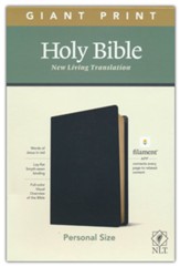 NLT Giant-Print Personal-Size Bible, Filament Enabled Edition--genuine leather, black