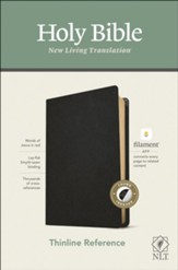 NLT Thinline Reference Bible, Filament Enabled Edition--genuine leather, black (indexed) - Imperfectly Imprinted Bibles