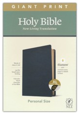 NLT Giant-Print Personal-Size Bible, Filament Enabled Edition--genuine leather, black (indexed)