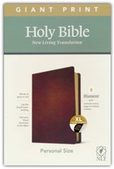 NLT Giant-Print Personal-Size Bible, Filament Enabled Edition--genuine leather, brown (indexed)