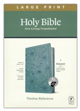 NLT Large-Print Thinline Reference Bible, Filament Enabled Edition--soft leather-look, floral/teal (indexed)