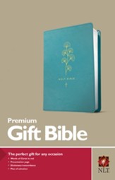 NLT Premium Gift Bible--soft leather-look, teal