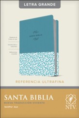 NTV Santa Biblia Edicion de referencia ultrafina, Letra Grande, Leatherlike, Blue, Indexed, NTV Large-Print Slimline Reference Bible--soft leather-look, blue (indexed)