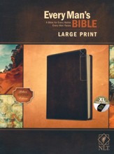 NLT Every Man's Large-Print Bible, Deluxe Explorer Edition--soft leather-look, rustic brown (indexed)