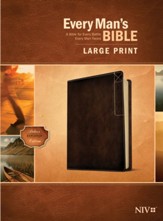 NIV Every Man's Large-Print Bible, Deluxe Explorer Edition--soft leather-look, rustic brown