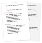 The Order of Celebrating Matrimony Couple's Consent Cards, English