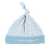 Little Blessing Knit Cap, Cream and Blue