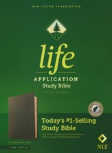 NLT Life Application Study Bible, Third Edition, Leather, real, Olive Green, With thumb index