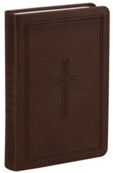 NLT Premium Value Compact Bible, Filament Enabled Edition, Soft imitation leather, Dark Brown Framed Cross