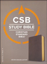 CSB Study Bible, Brown Genuine Leather  - Slightly Imperfect