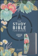 The CSB Study Bible for Women, Teal  Flowers LeatherTouch, Thumb-Indexed