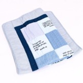 Embroidered Scripture Baby Quilt, Blue