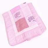 Embroidered Scripture Baby Quilt, Pink