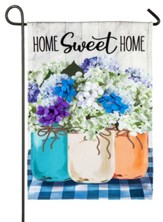 Hydrangea Mason Jars Garden Linen Flag