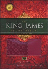 King James Study Bible, Second Edition, Leathersoft, Cranberry--indexed