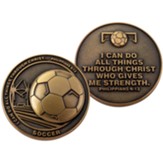 Soccer, Challenge Coin, Philippians 4:13