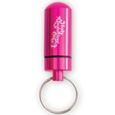 Capsule Keychain with Glass Vial for Anointing Oil & Holy Water Pink