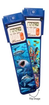 3D Booklight Timer Bookmark, Shark/Reef