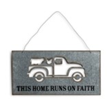 This Home Runs on Faith, Pick-up Truck, Farm Animals, Metal Decor