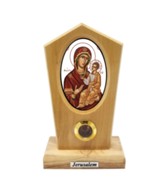 Virgin Mary of Jerusalem, Byzantine Olive Wood Icon Plaque