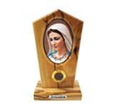 Virgin Mary Medjugorje Olive Wood Icon Plaque