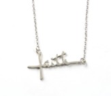Faith Horizontal Cross, Words of Life, Sterling Silver Necklace