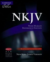 NKJV Wide-Margin Reference Bible--goatskin leather, black