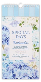 Special Days and Occasion Reminder Calendar, Blue